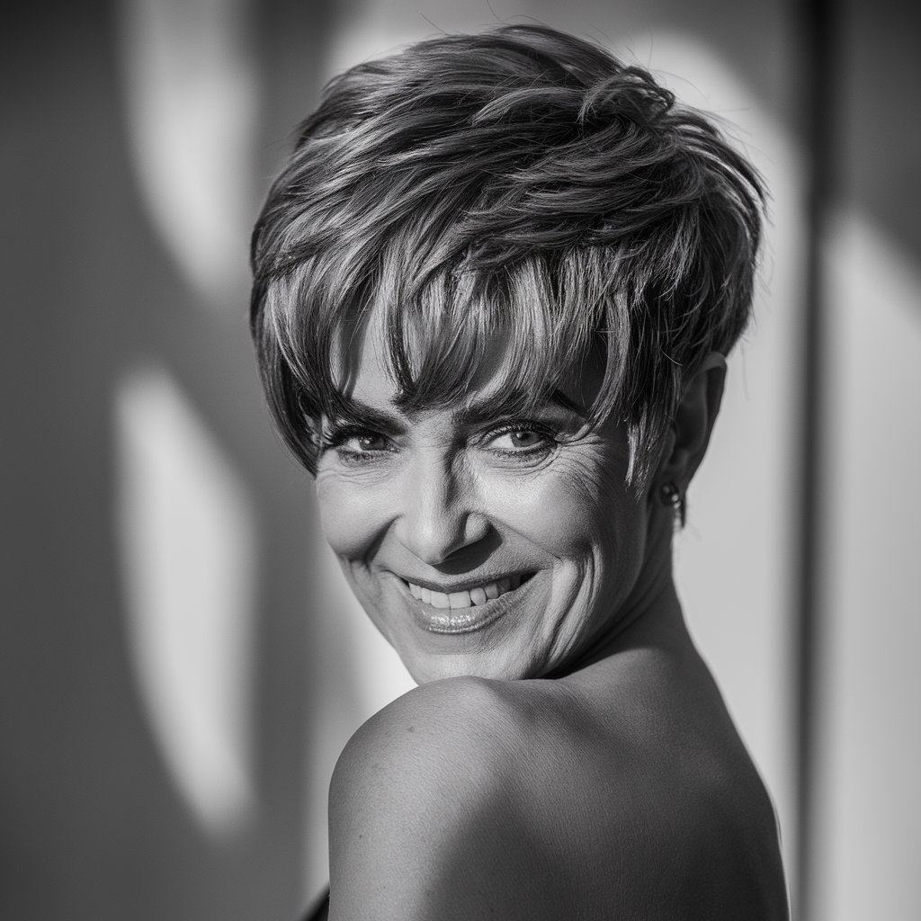 Pixie with Full Fringe for Women Over 60