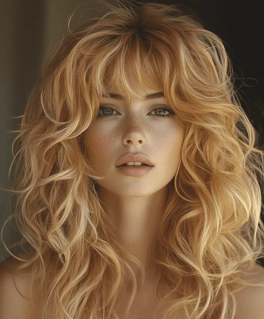 Blonde hair with honey lowlights on long