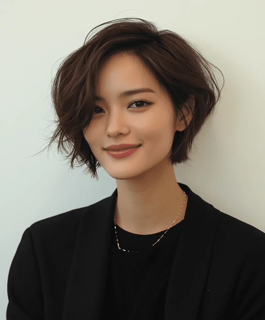 Textured bob with undercut for thin hair