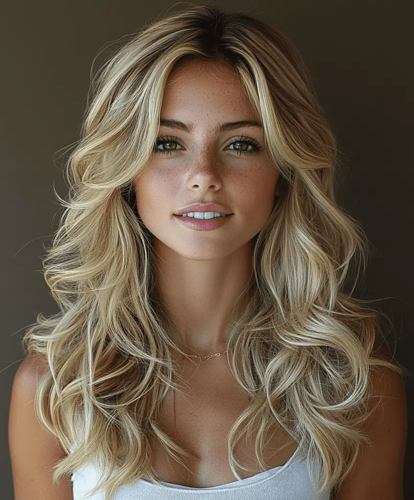 Blonde hair with violet highlights