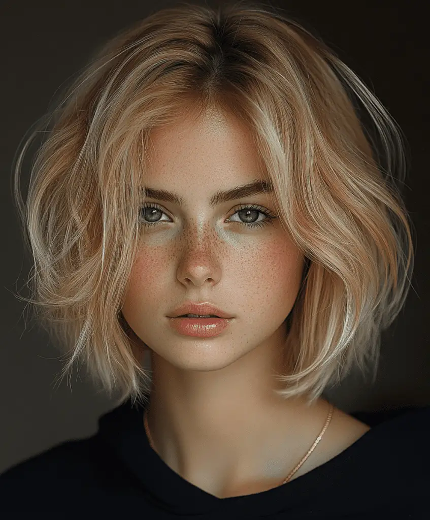 Short bob with subtle highlights for added depth