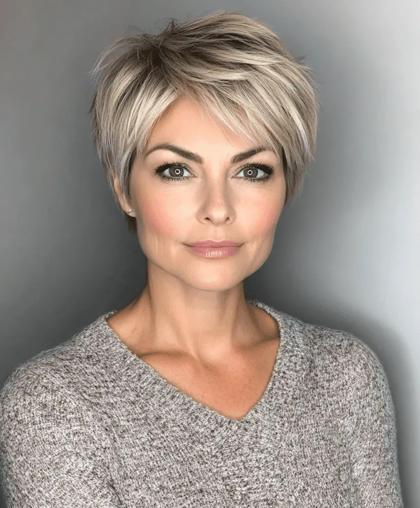 Layered Pixie Cut for Women Over 60