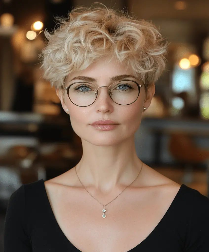 Curly bob hairstyle for older women