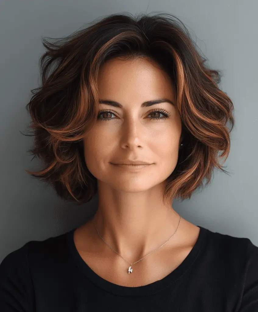 Wavy bob hairstyle for women over 50