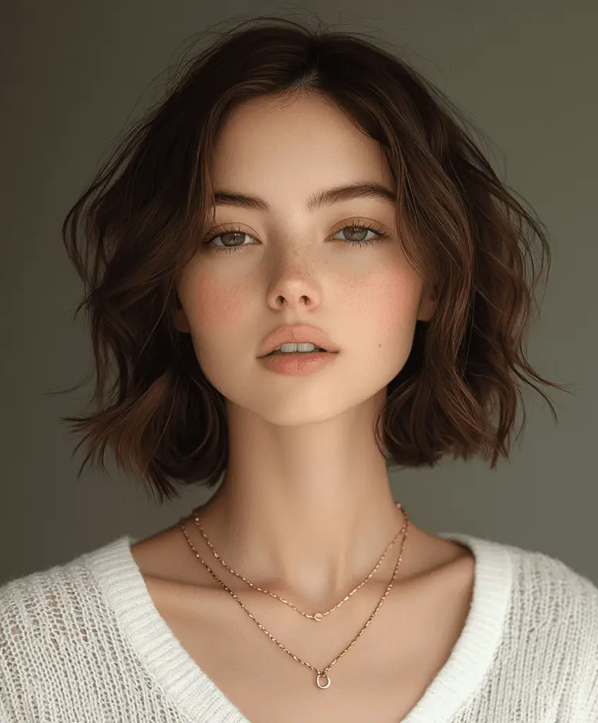 Short bob with tapered ends for a soft, flowing look