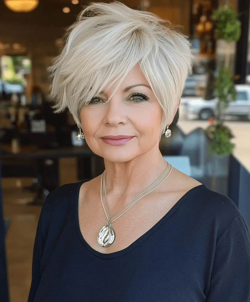 Asymmetrical Pixie Cut for Women Over 60