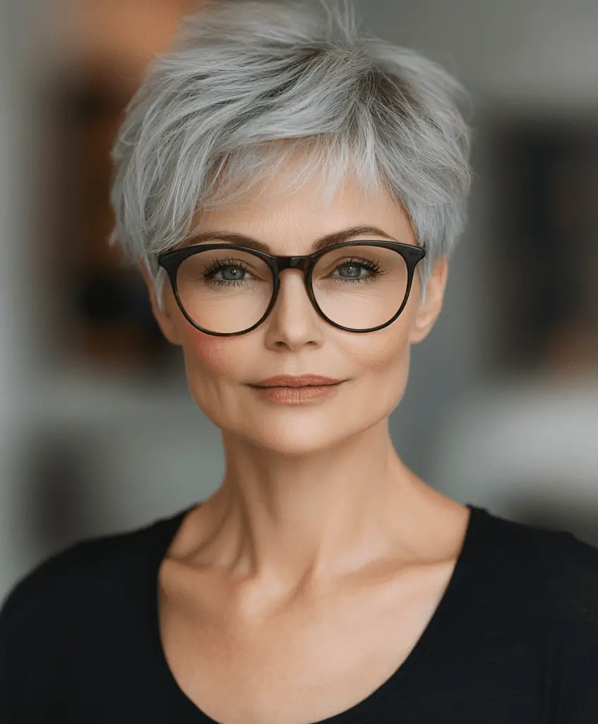 Pixie with Side Bangs for Women Over 60