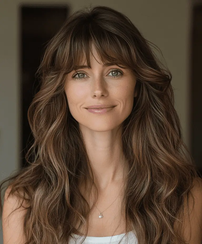 Long Layered Hair with Bangs