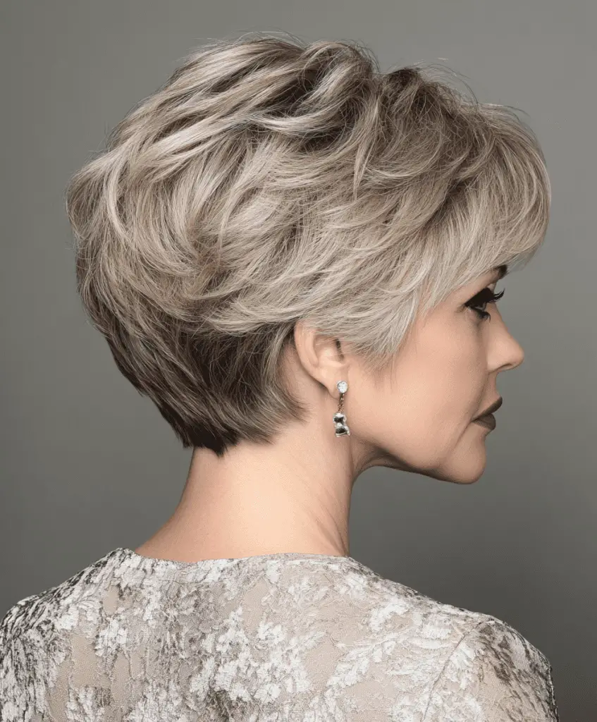 Blunt bob hairstyle with face-framing highlights