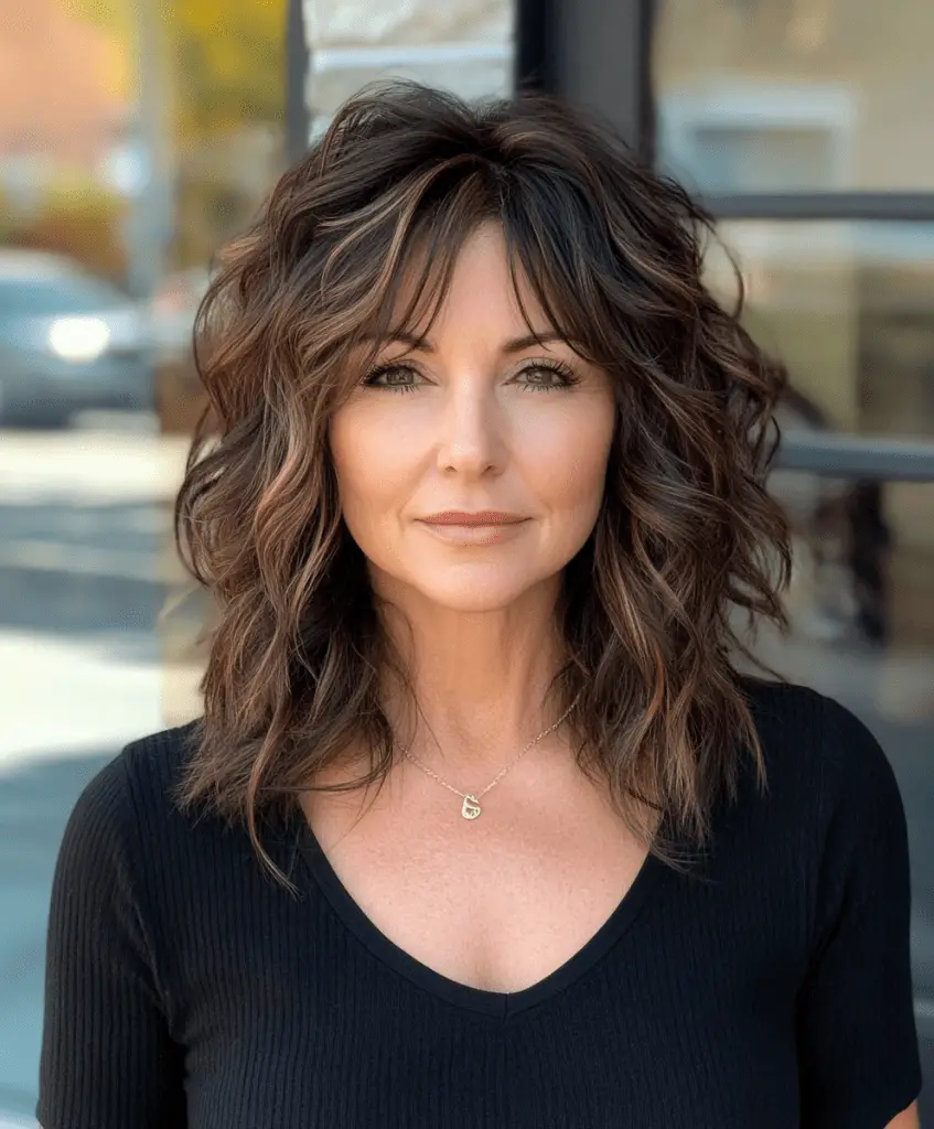 Shag hairstyle with layers for women over 60