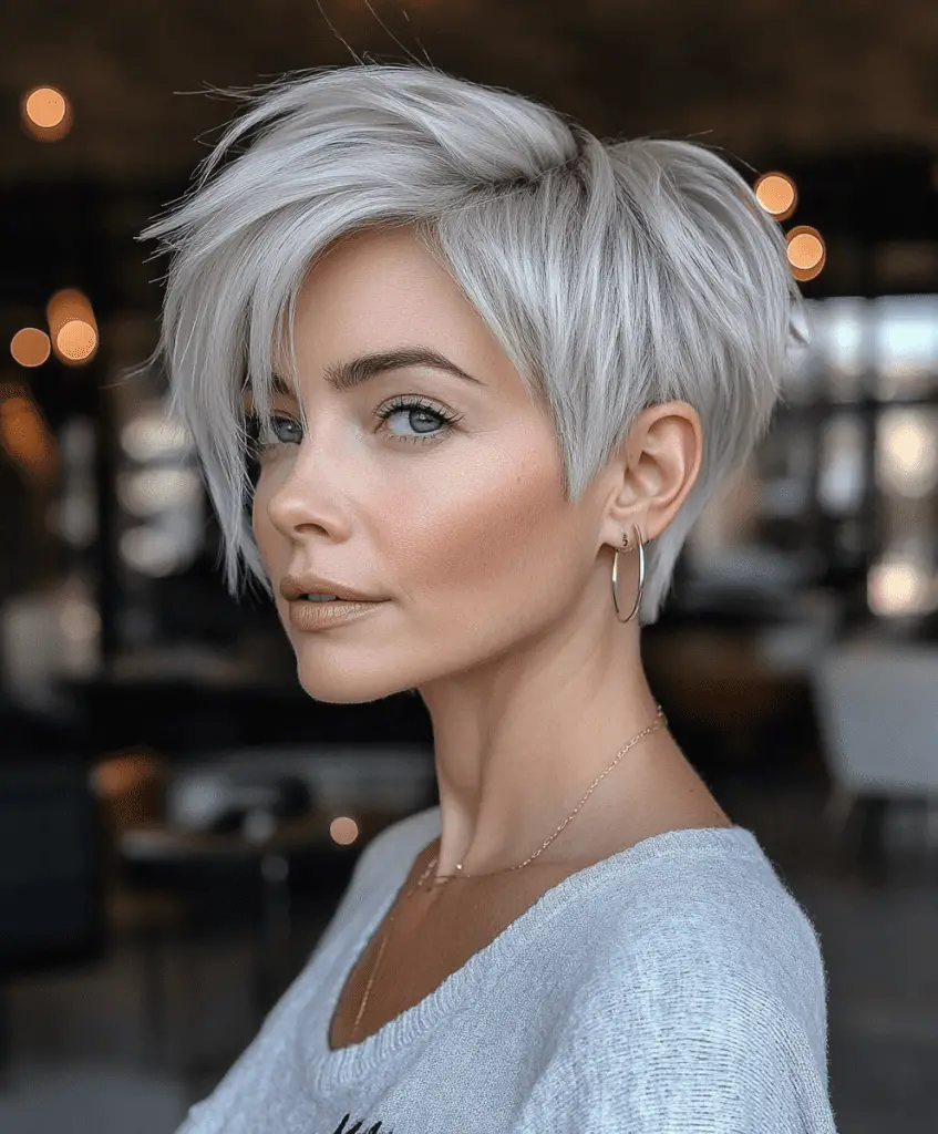 Graduated bob hairstyle for fine hair